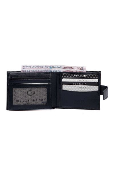 Tergan Navy Blue Genuine Leather Men's Wallet - S1Ce 00001567 -H86