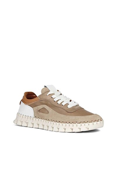 Celal Gültekin Kadın Vizon Bağcıklı Kalın Tabanlı Süet Deri Sneaker
