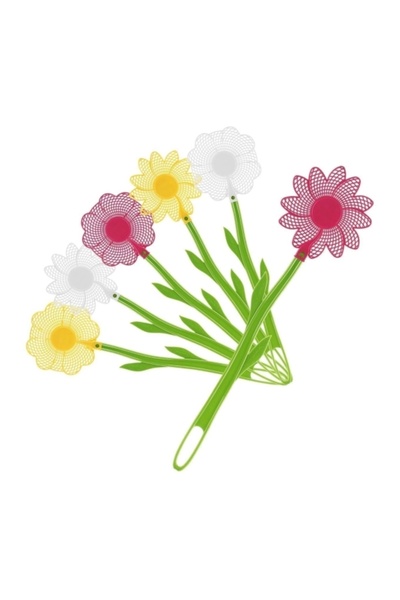 Titiz Plastik Çiçek Figürlü Esnek Sineklik Sinek Raketi 1 adet