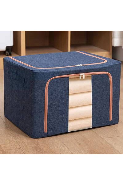 Flippy Foldable storage box 100 L, 60x42x40 cm, Metal Frame, Plastic Base, Dark Blue