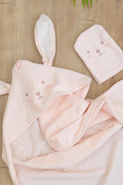 Sitilin Luxury Baby Girl Towel Set - 100% Cotton, Cute Ears Stl6763
