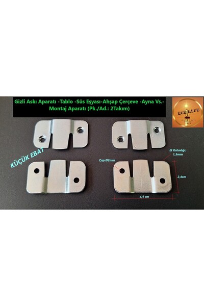 ece life Gizli Askı Aparatı -Tablo -Süs Eşyası-Ahşap Çerçeve -Ayna Vs.-Montaj...