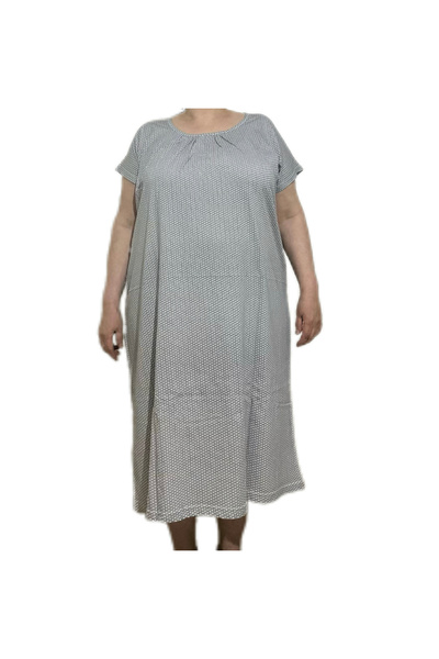 İpek Women's Short Sleeve Plus Size 100% Cotton Nightdress/Dress