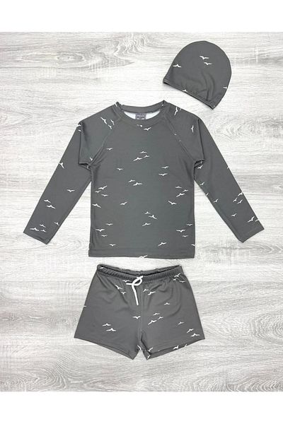 MODANINO Boy's 3-Piece Swimsuit Set (Shorts+T-Shirt+Swimsuit) 2-8 Years 12218