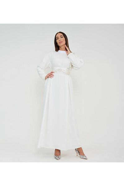 Rosette Abaya White Dress E