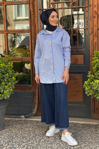 Moda İlgi Cămașă MODAİLGİ ILG251GMK10057 Albastru