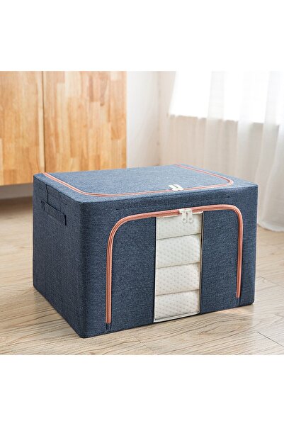 Flippy Foldable storage box 100 L, 60x42x40 cm, Metal Frame, Plastic Base, Dark Blue
