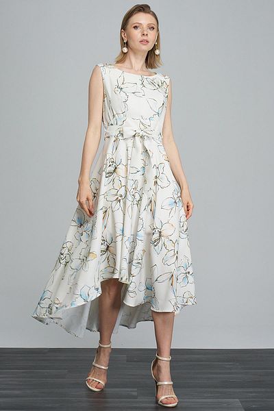 Journey Round Neck-Shoulder Double Strap, Asymmetrical Dress