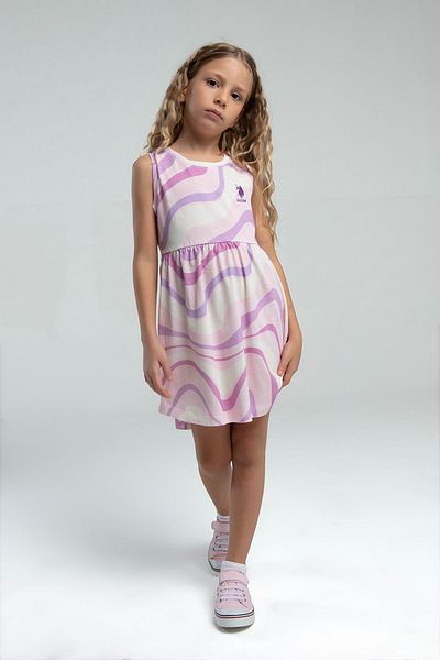 U.S. Polo Assn. 4-9 Years Old Licensed Us Polo Assn Girl's Dress-Pink
