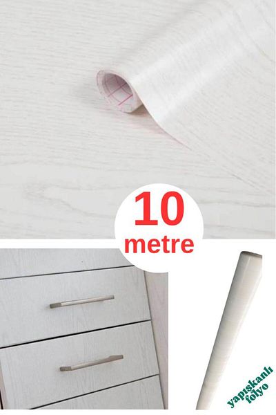 Renkli Duvarlar 67cm x 10μέτρα 1 τεμ. Ρολό αυτοκόλλητο χαρτί αλουμινόχαρτο κουζίνας σε λευκό ξύλο