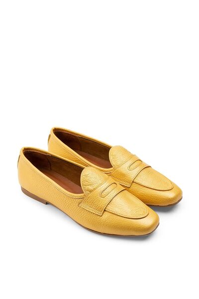 Deery Genuine Leather Yellow Women's Ballerinas
