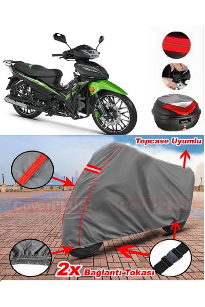 CoverPlus Rks Sniper 50 Pro X Topcase Compatible Motor Tarpaulin Motorcycle T...