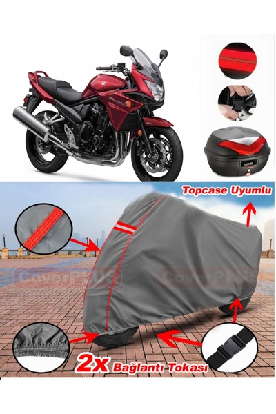 CoverPlus Suzuki Gsf 650 Bandit S Rear Bag Compatible Motor Tarpaulin Motorcy...