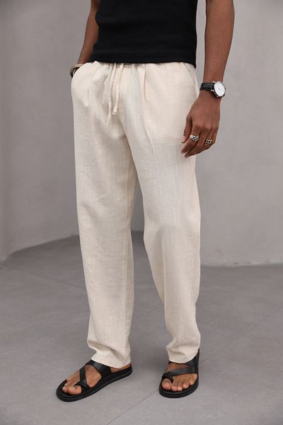 The Champ Clothing Ανδρικό παντελόνι Relaxed Cut Straight Leg 100% Cotton Lace Up