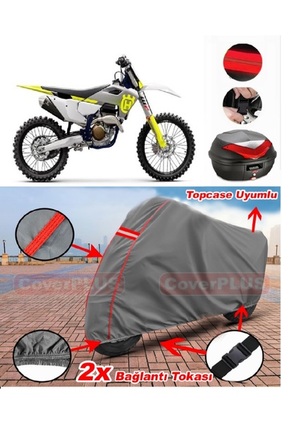 CoverPlus Husqvarna Fc 250 Rear Bag Compatible Motor Tarpaulin Motorcycle Tar...