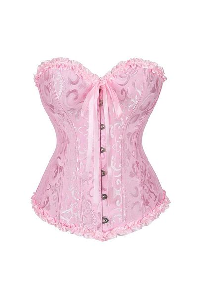Madame Lucid Vintage Retro Satin Sexy Dusty Pink Corset Bustier