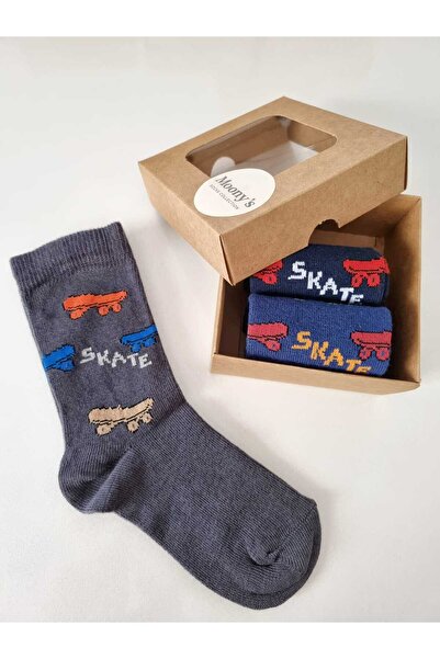 Moonys Socks Collection Комплект цветни момчешки чорапи с мотив скейтборд (3 ...
