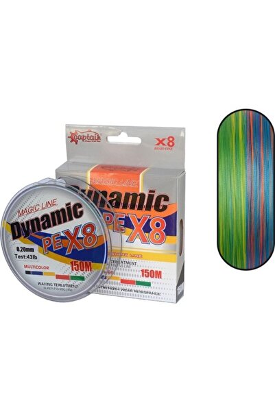 CAPTAIN Dynamic Soft Pe 8 Örgü Spin Ip Misina 150mt Multi Color