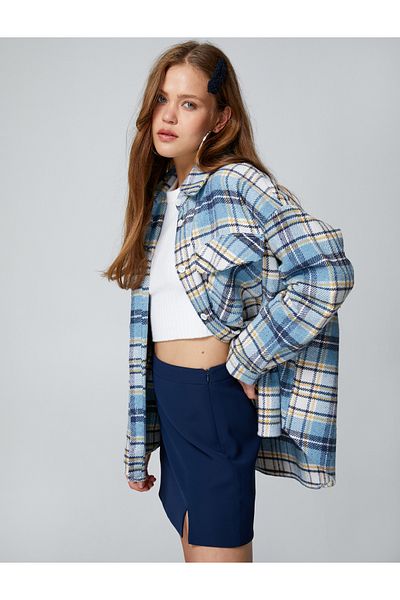 Koton Jachetă de cămașă oversize Lumberjack, cu buzunar dublu, cu nasturi