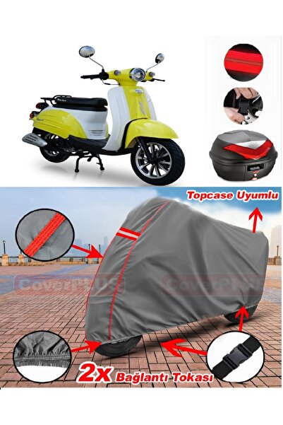 CoverPlus Motolux Vintage 50 حقيبة خلفية متوافقة مع قماش القماش المشمع للدراج...