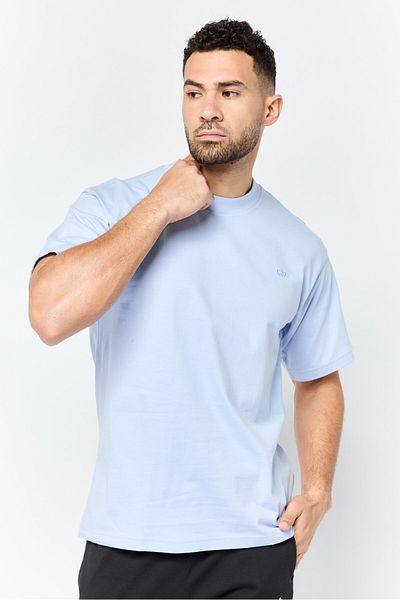 adidas Men Sportswear Fit Short Sleeve Outdoor T-shirts, Light Blue