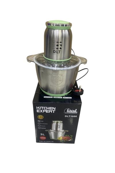 ماركة غير محددة Electric Meat Grinder Blender Food Processor with 3L Stainless Steel Bowls 1000W