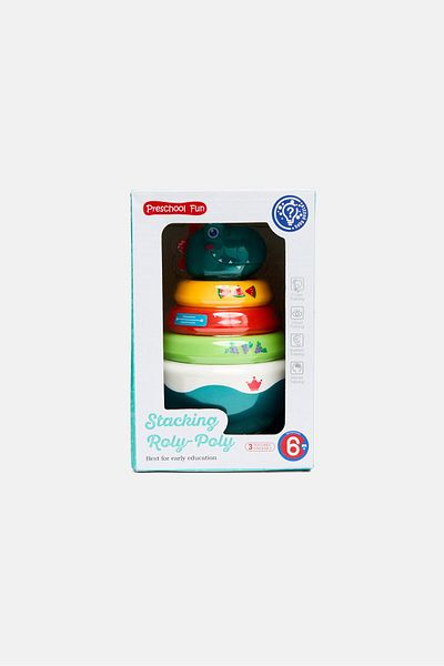 Preschool Fun Unicorn Stacking Roly Poly 3 In 1 Baby Rattle Toy
