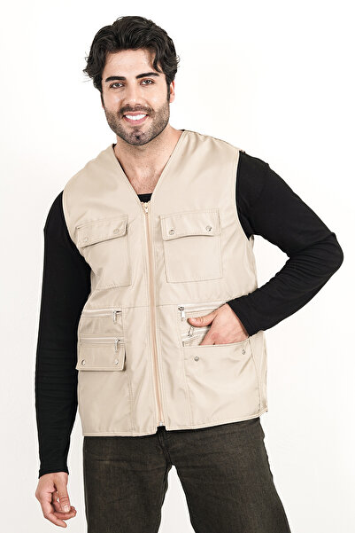 Reform Vest"Summer Multi-Pocket Bondik Fabric Double Zipper Pocket