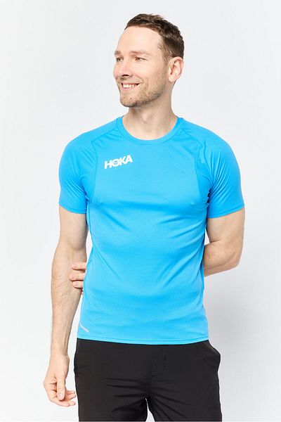 hoka Men Sportswear Fit Short Sleeve Training T-Shirt, Blue