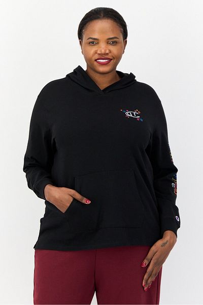 Champion Women Plus Size Long Sleeve Outdoor Hoodie, Black