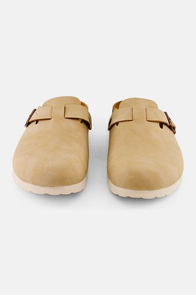 XOXO Women Leather Upper Slip On Clogs, Beige