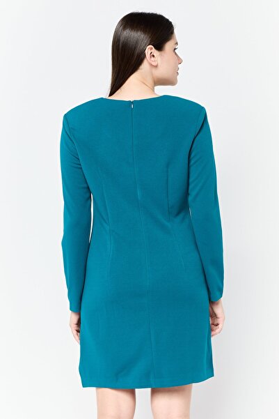 Donna Morgan Women Textured Mini Dress, Teal Green