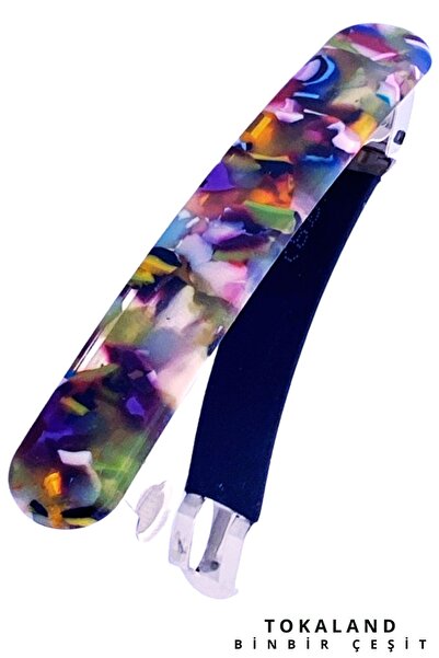 TOKALAND Otomatik Klipsli Saç Tokası - Mermer Desenli Saç Tokası - Hediyeli K...