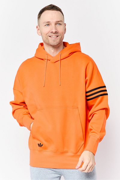adidas Men Sportswear Fit Long Sleeve Outdoor Hoodie, Orange