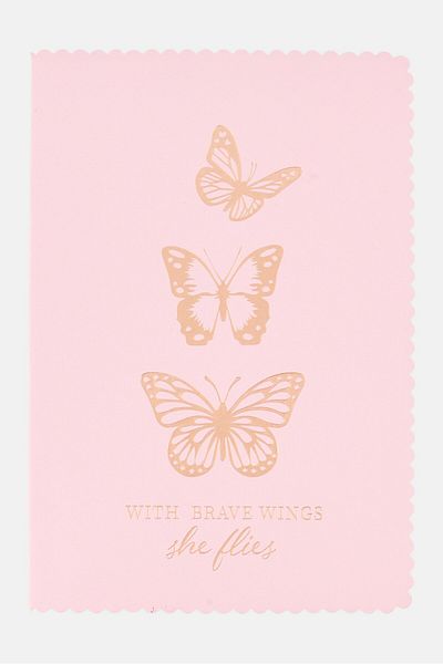 Tahari With Brave Wings She Flies Bind Notebook, Pink