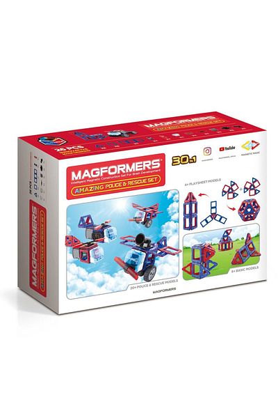 Magformers Set de constructie magnetic Magformers - Amazing Police And Rescue