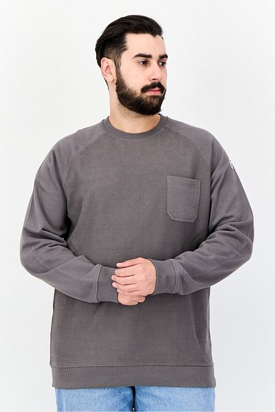 Penfield Men Crew Neck Brand Logo Long Sleeves Sweatshirt, Grey