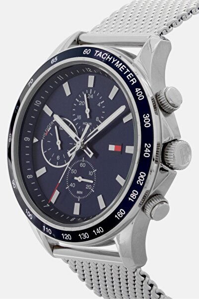 Tommy Hilfiger Men 1792018 Stainless Steel Watch 44 Mm, Silver