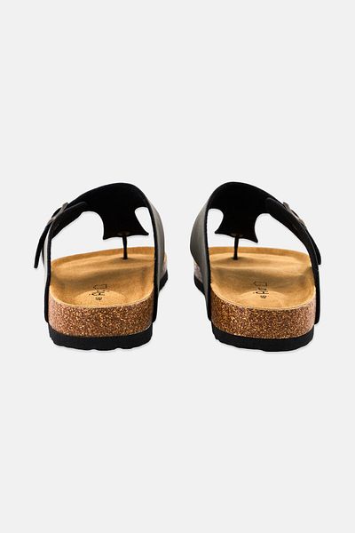 Algspar Men Adjustable Buckle Slip On Cork Sandals, Grey
