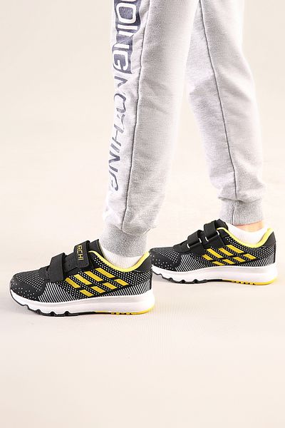 Özay ayakkabı Pantofi sport casual cu talpă anatomică negru-portocaliu pentru copii