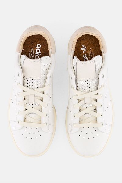 adidas Kids Boy Stan Smith Lux Lace Up Walking Shoes, Off White