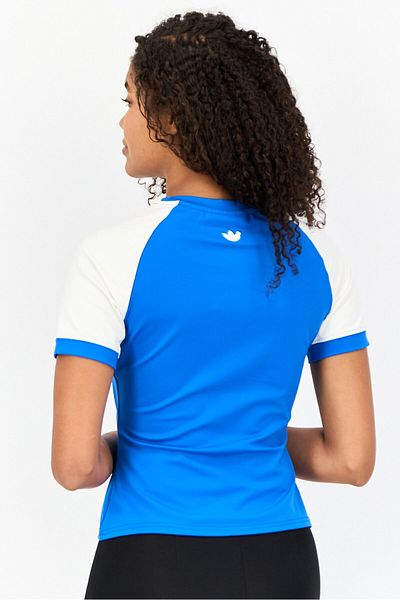 adidas Women Sportswear Fit Short Sleeve Outdoor T-shirt, Blue Bird