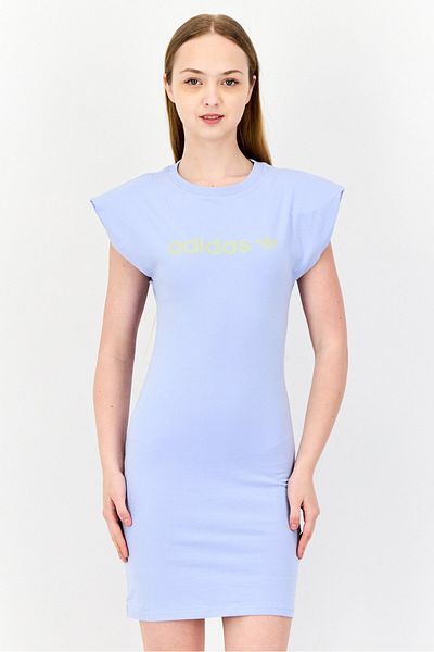adidas Women Sportswear Fit Short Sleeves Outdoor Dress, Lavender