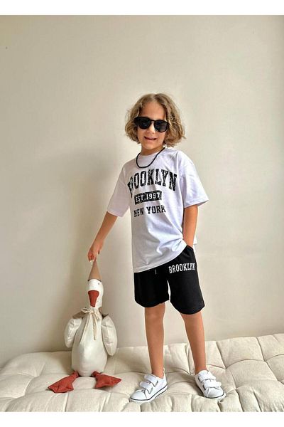 YİGİT BUTİK Yigit Boutique Printed Boys' Suit with Shorts