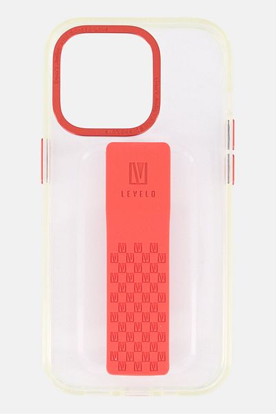 Levelo Iphone 14 Pro Graphia Magnetic Silicone Clear Grip Case, Red