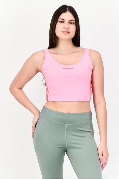 adidas Women Sportswear Fit Sleeveless Training Crop Top, Pink