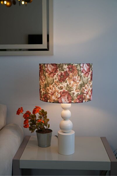 retro home design Krem Özel Ayaklı Renkli Çiçekli Silindir Şapkalı Dekoratif ...