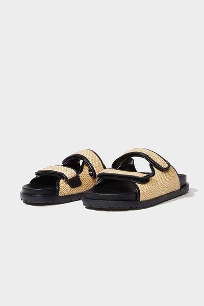 DeFacto New Season Women's Flat Sole Double Banded Straw Slippers