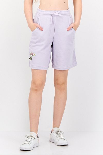 adidas Women Sportswear Fit Brand Logo Outdoor Shorts, Lilac