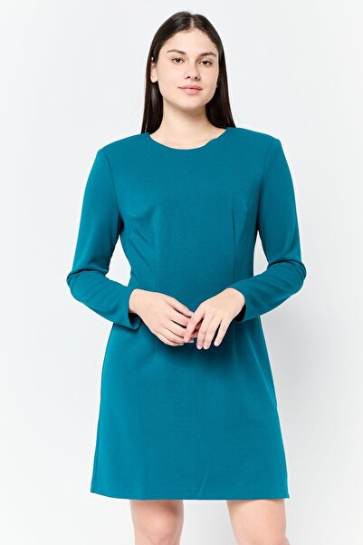 Donna Morgan Women Textured Mini Dress, Teal Green